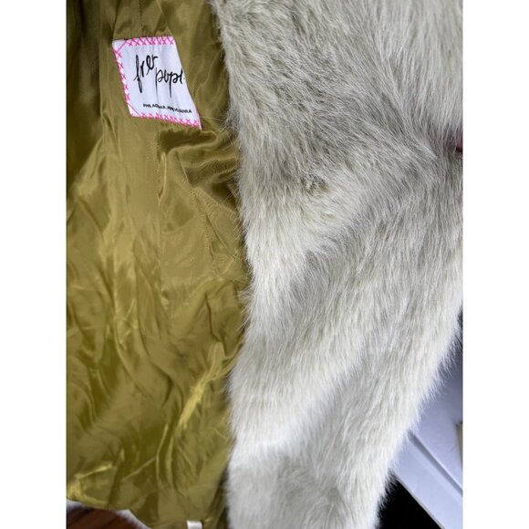 NWT Free People Shoreditch Faux Fur Maxi Topcoat Pistachio Size XS Light Green - Picture 10 of 11